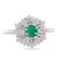Anillo de Plata con Esmeralda de Brasil y Topacio Blanco