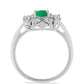 Anillo de Plata con Esmeralda de Brasil y Topacio Blanco