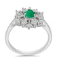Anillo de Plata con Esmeralda de Brasil y Topacio Blanco