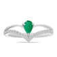 Anillo de Plata con Esmeralda de Brasil y Topacio Blanco