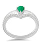 Anillo de Plata con Esmeralda de Brasil y Topacio Blanco