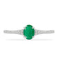 Anillo de Plata con Esmeralda de Brasil y Topacio Blanco