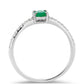 Anillo de Plata con Esmeralda de Brasil y Topacio Blanco