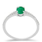 Anillo de Plata con Esmeralda de Brasil y Topacio Blanco