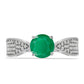 Anillo de Plata con Esmeralda de Brasil y Topacio Blanco