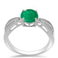 Anillo de Plata con Esmeralda de Brasil y Topacio Blanco