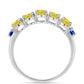Anillo de Plata con Zafiro Amarillo y Zafiro Azul Australiano