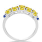 Anillo de Plata con Zafiro Amarillo y Zafiro Azul Australiano