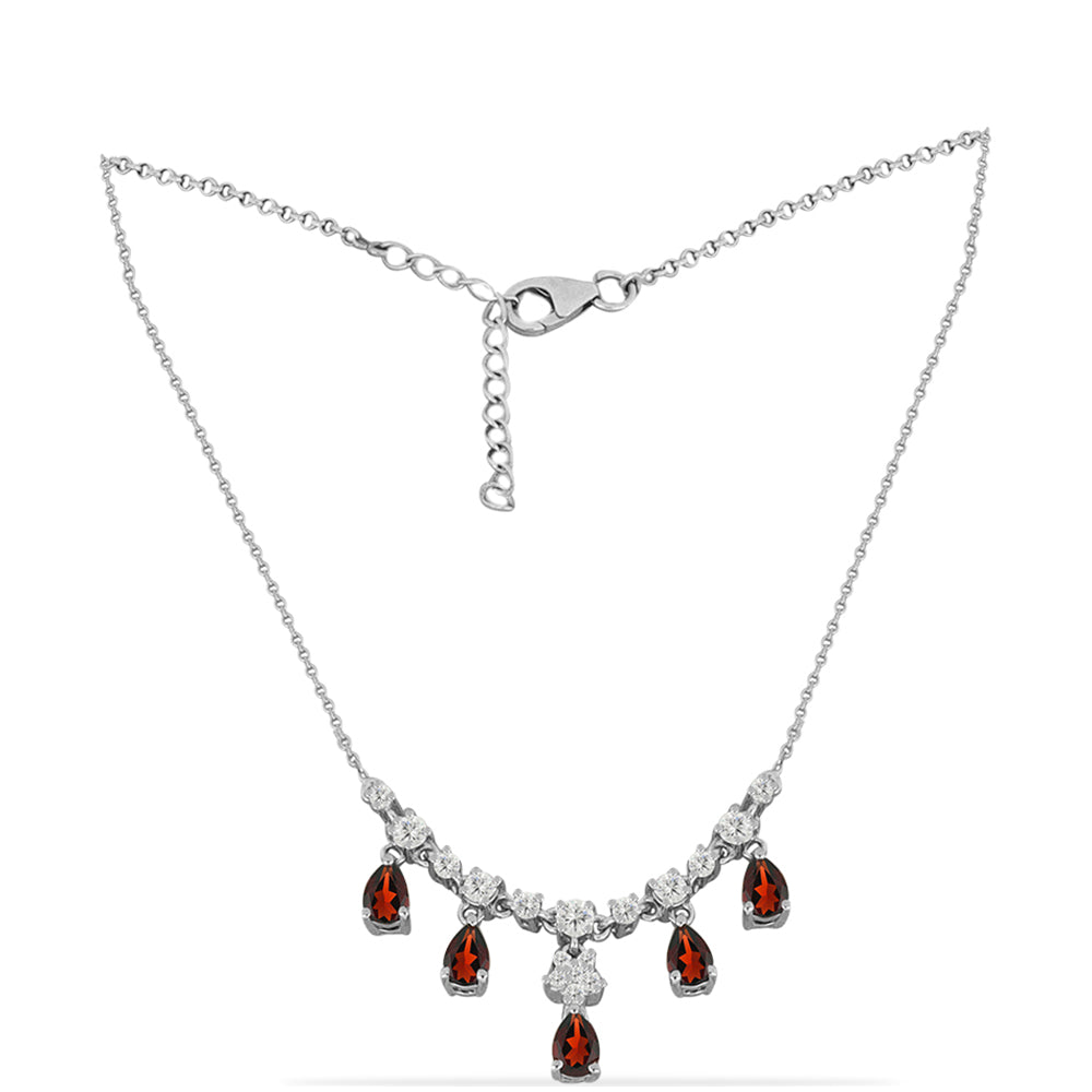 Collar de Plata con Granate Barton y Topacio Blanco 1 