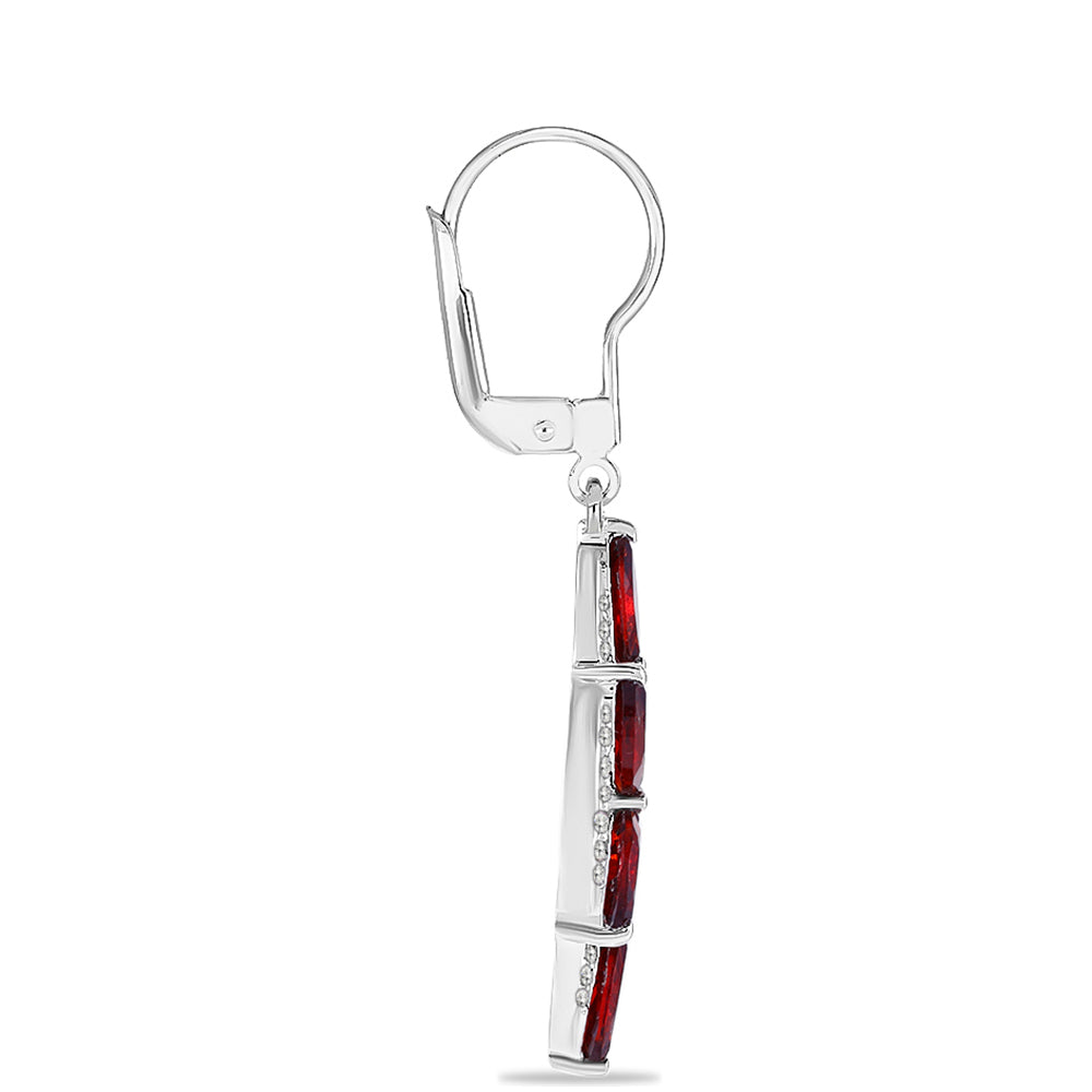 Pendientes de Plata con Granate Barton y Topacio Blanco 2 