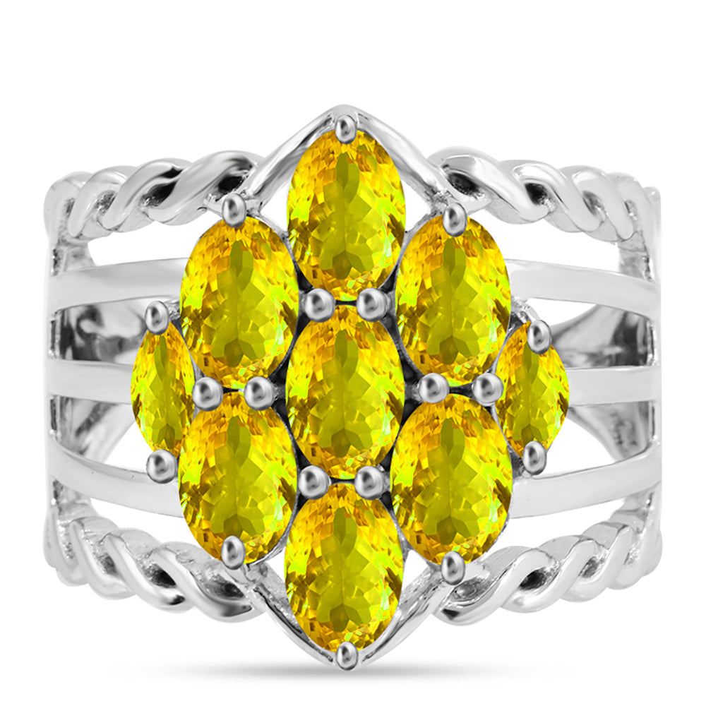 Anillo de Plata con Citrino de los Montes Urales 1 