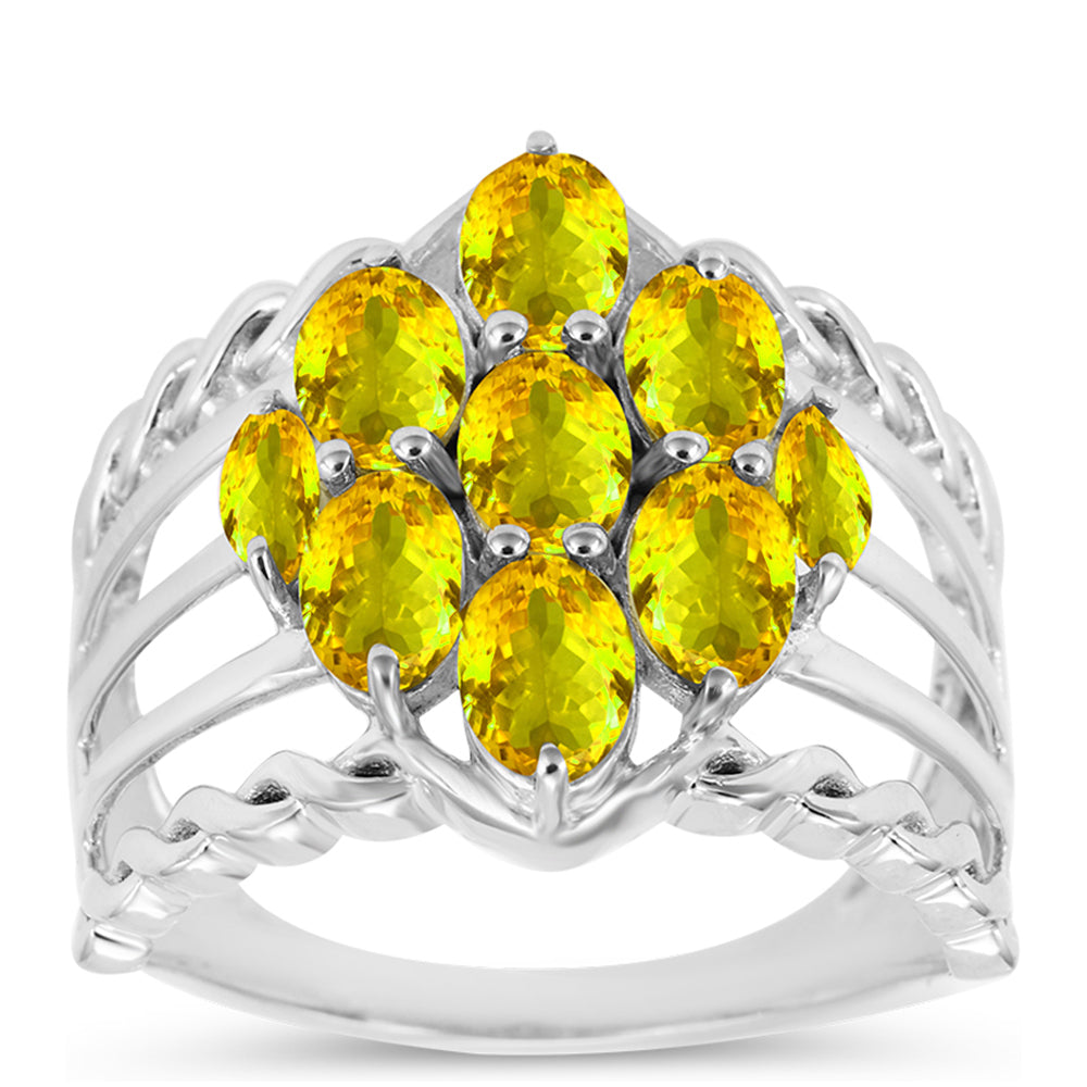 Anillo de Plata con Citrino de los Montes Urales 2 