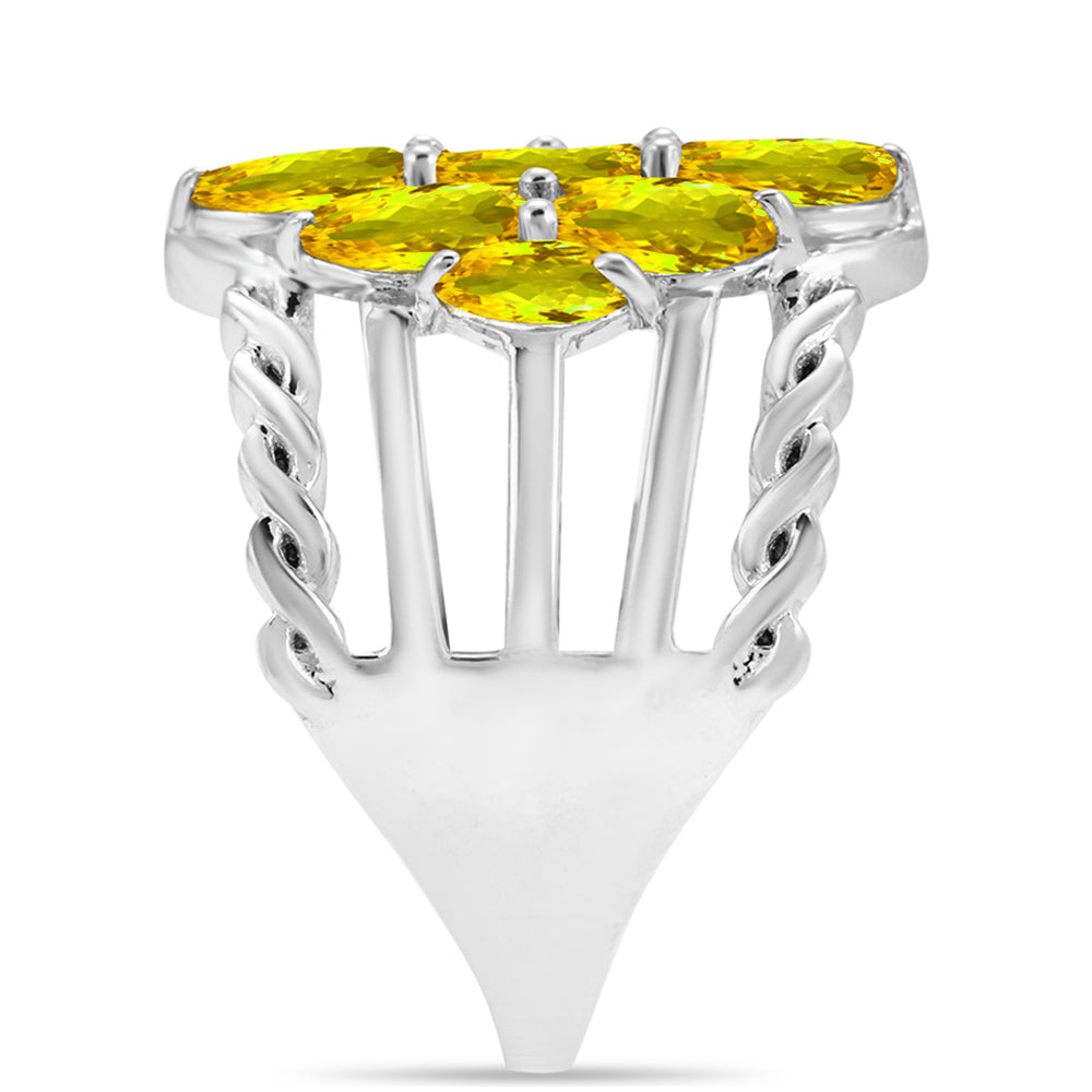 Anillo de Plata con Citrino de los Montes Urales 3 