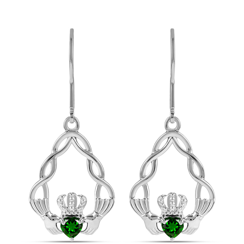 Pendientes de Plata con Diópsido de Cromo 1 