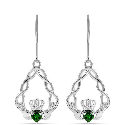 Pendientes de Plata con Diópsido de Cromo