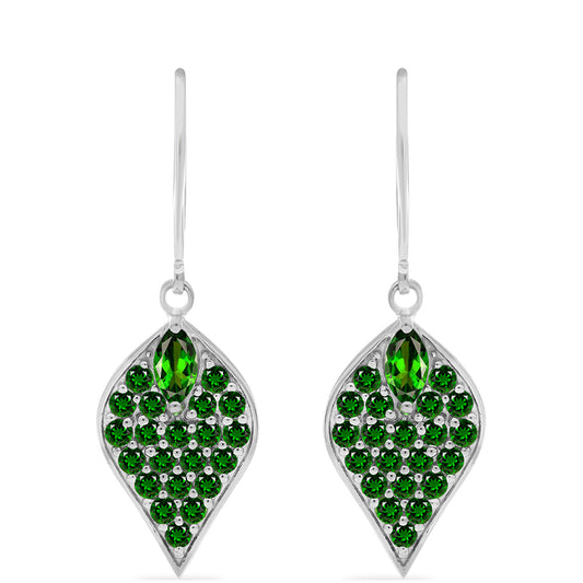 Pendientes de Plata con Diópsido de Cromo