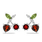 Pendientes de Plata con Granate Barton y Peridoto de Changbai
