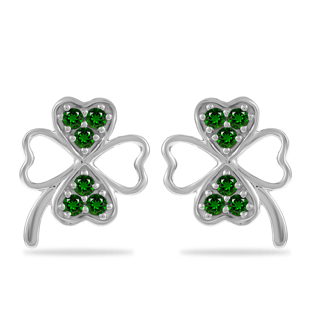 Pendientes de Plata con Diópsido de Cromo 1 