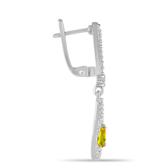 Pendientes de Plata con Citrino de los Montes Urales y Topacio Blanco
