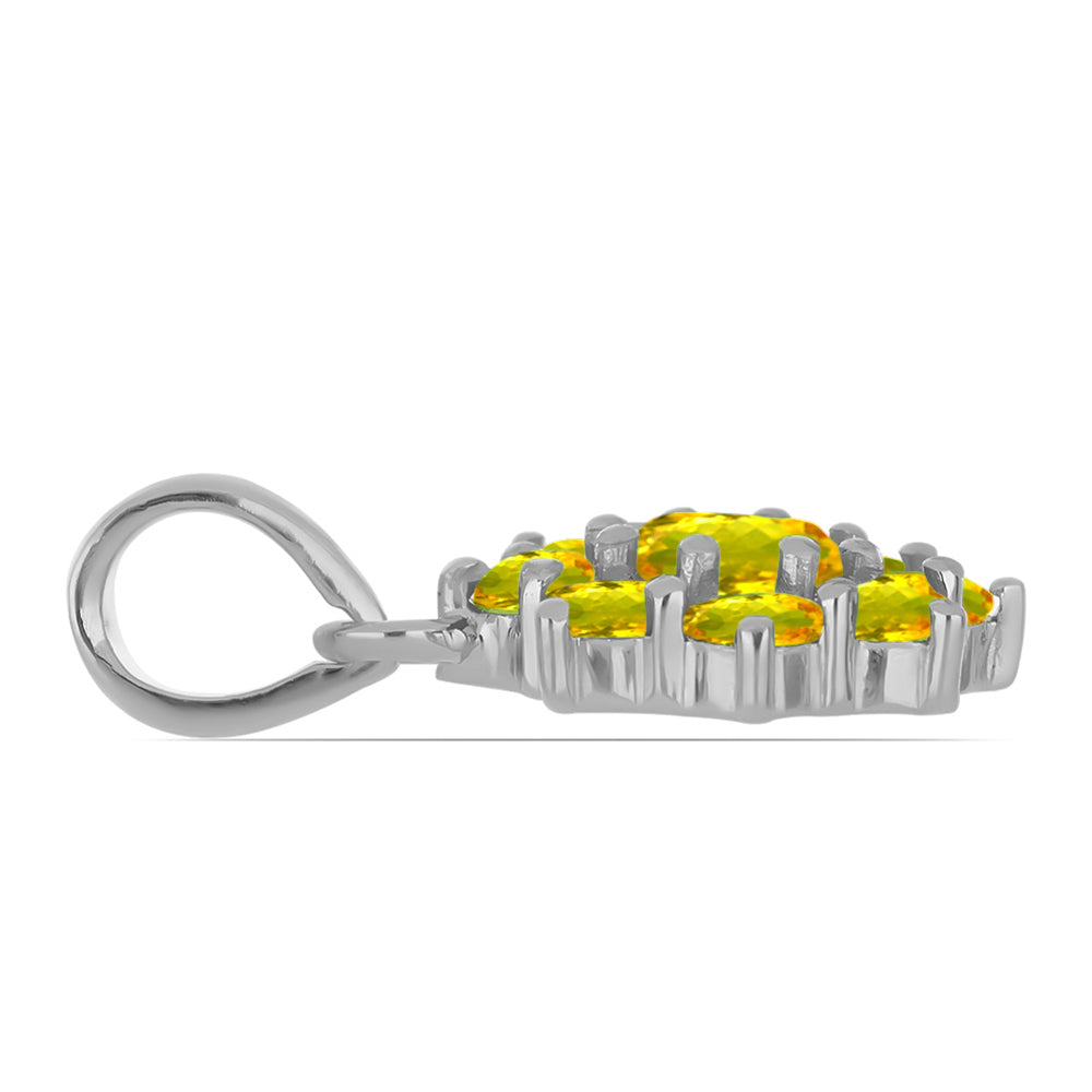 Colgante de Plata con Citrino de los Montes Urales y Topacio Blanco 2 
