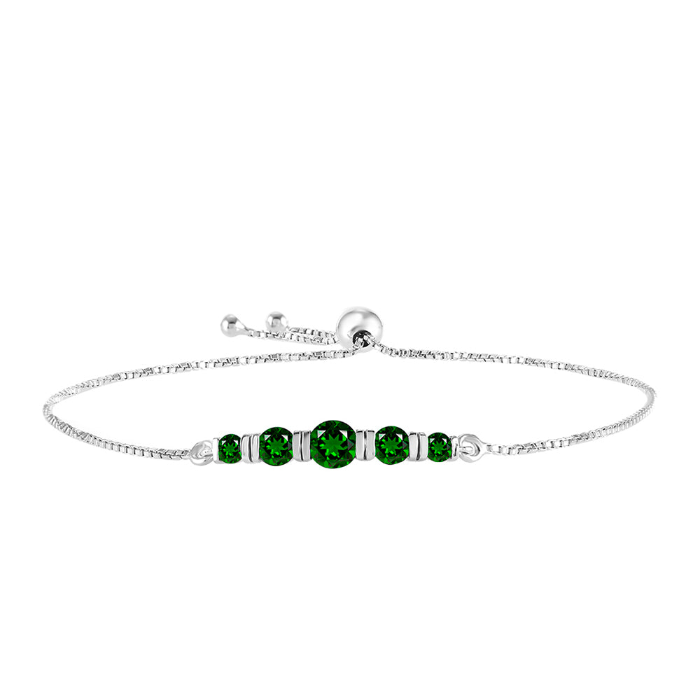 Pulsera de Plata con Diópsido de Cromo 1 