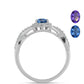 Anillo de Plata con Fluorita Multicolor y Topacio Blanco
