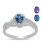 Anillo de Plata con Fluorita Multicolor y Topacio Blanco