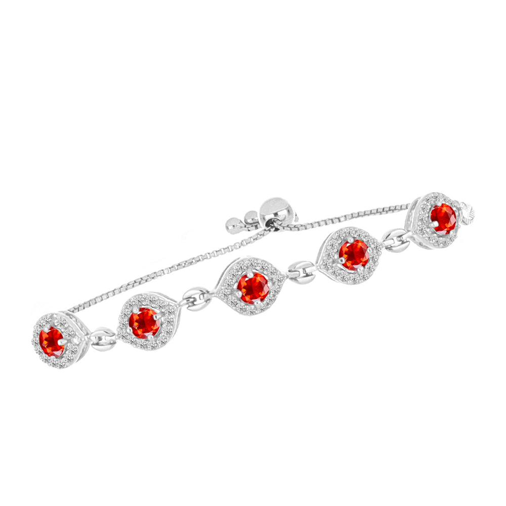 Pulsera de Plata con Ópalo Rojo etíope de Lega Dembi y Topacio Blanco 2 