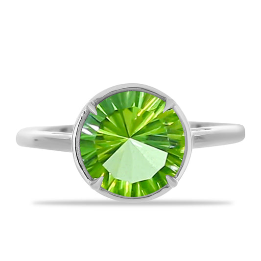 Anillo de Plata con Cuarzo Verde Helecho