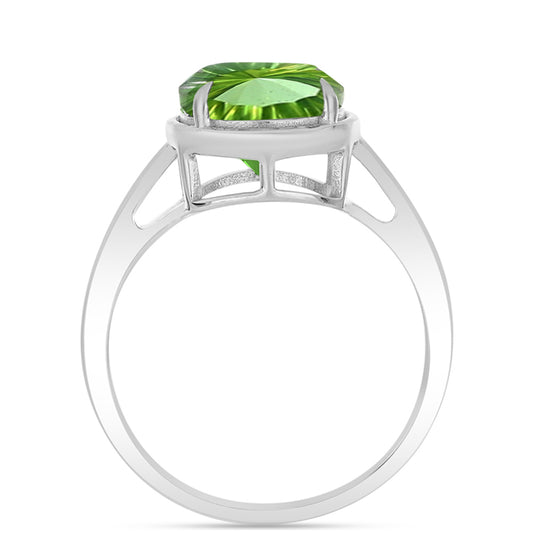 Anillo de Plata con Cuarzo Verde Helecho