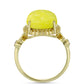 Anillo de Plata Bañada en Oro con Serpentina Amarilla y Topacio Blanco