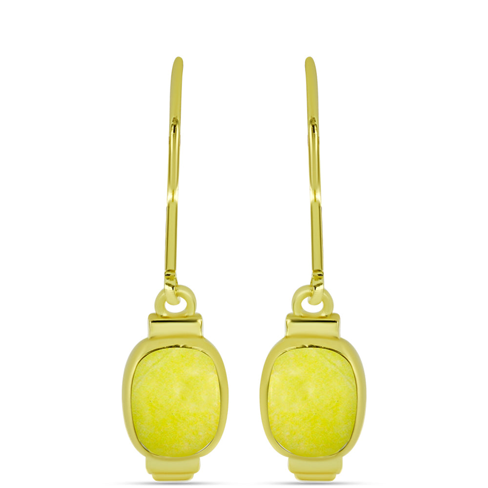 Pendientes de Plata Bañada en Oro con Serpentina Amarilla 1 