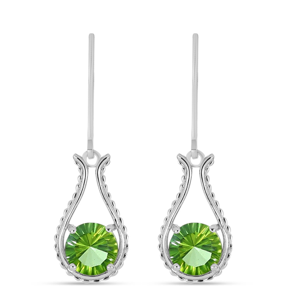 Pendientes de Plata con Cuarzo Verde Helecho 1 