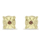Pendientes de Plata Bañada en Oro con Diamante Champagne