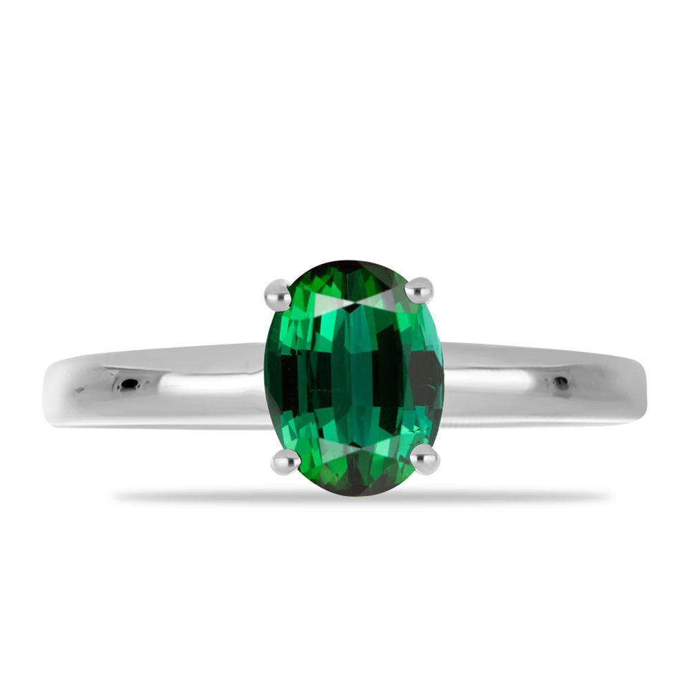 Anillo de Plata con Turmalina Verde 1 