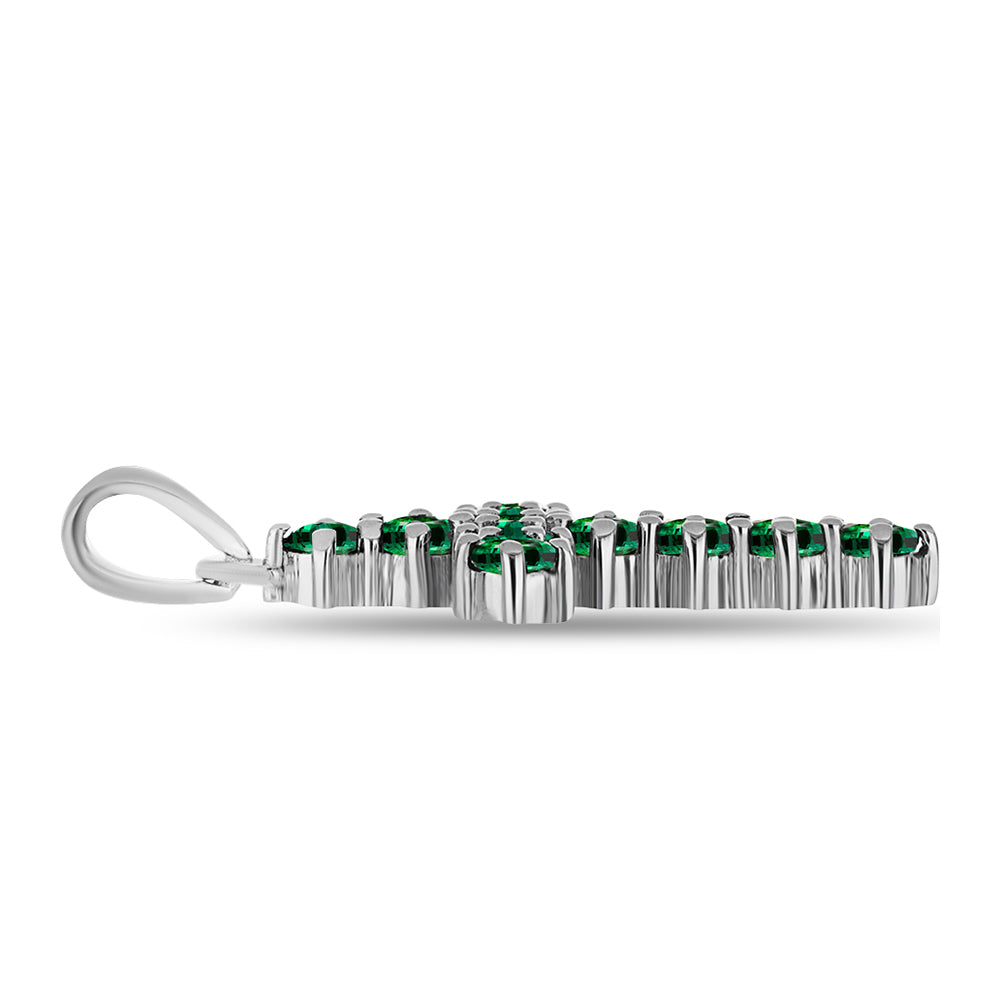 Cruz Colgante de Plata con Turmalina Verde 2 