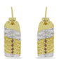 Pendientes de Plata Bañada en Oro con Diamante Champagne y Diamante blanco