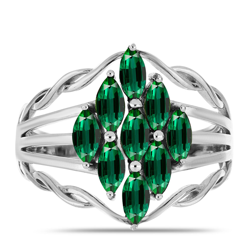 Anillo de Plata con Turmalina Verde 1 