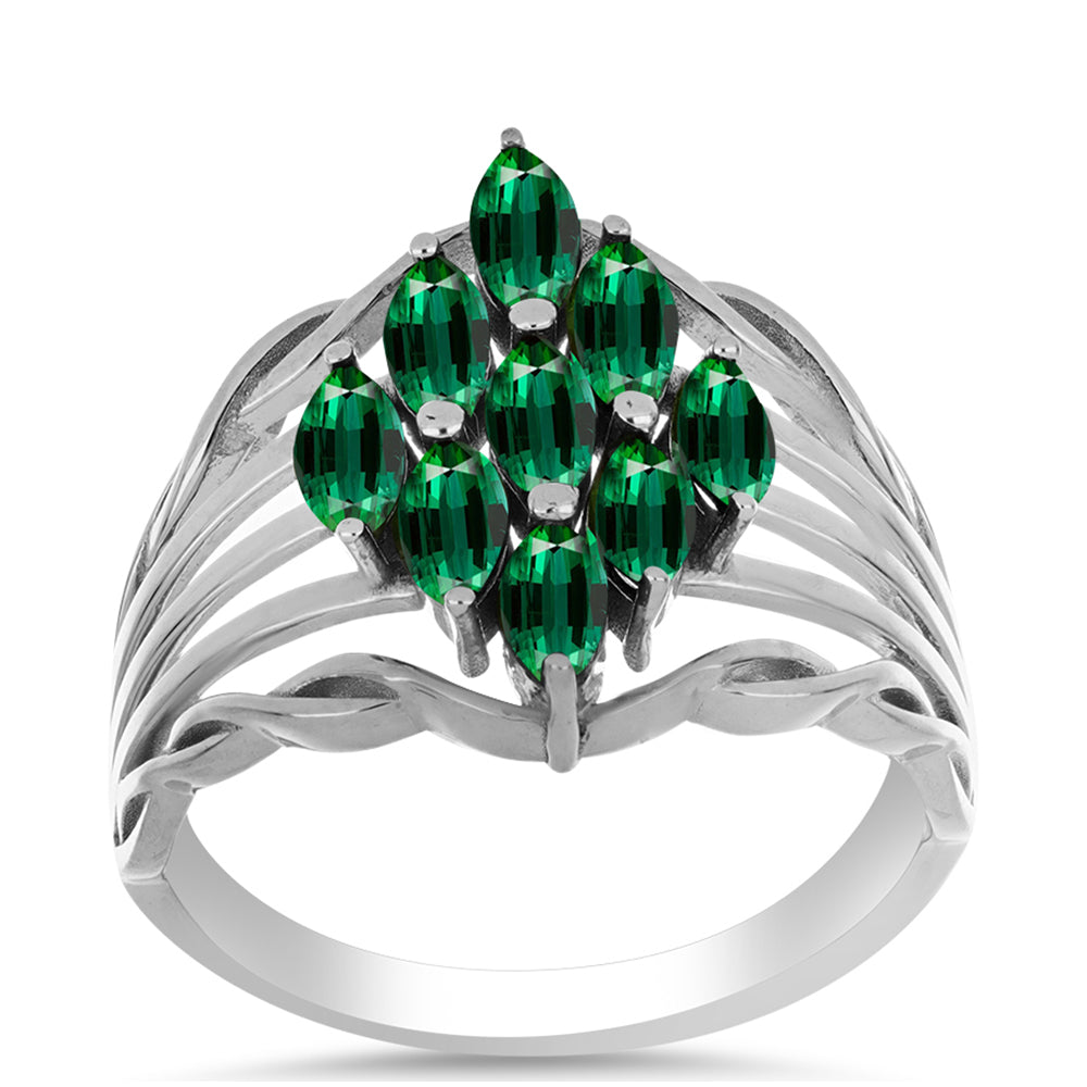 Anillo de Plata con Turmalina Verde 3 