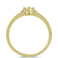 Anillo de Plata Bañada en Oro con Diamante Champagne y Diamante blanco