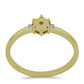 Anillo de Plata Bañada en Oro con Diamante Champagne y Diamante blanco