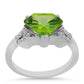 Anillo de Plata con Cuarzo Verde Helecho y Topacio Blanco