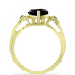 Anillo de Plata Bañada en Oro con Ónix Negro