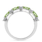 Anillo de Plata con Cuarzo Verde Helecho y Topacio Blanco