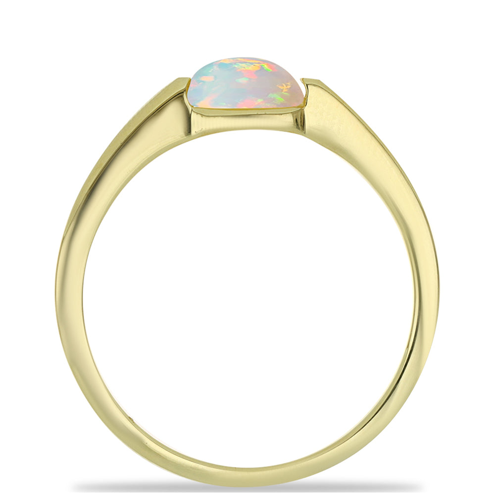 Anillo de Plata Bañada en Oro con Ópalo Welo 2 