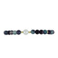 Pulsera de Plata Bañada en Oro con Fluorita y Perla de Agua Dulce Blanca Bicolor