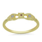 Anillo de Plata Bañada en Oro con Diamante Champagne y Diamante blanco