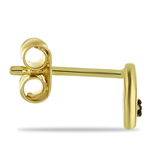 Pendientes de Plata Bañada en Oro con Diamante Rojo