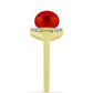Anillo de Plata Bañada en Oro con Perla roja de río y Topacio Blanco