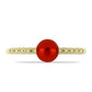 Anillo de Plata Bañada en Oro con Perla roja de río